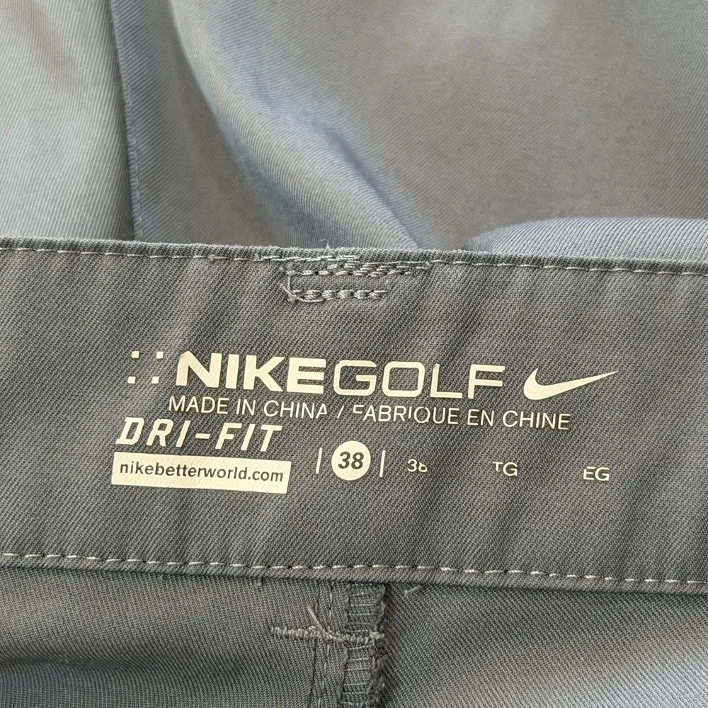 Nike Golf Dri Fit Chino Shorts Mens Sz 38 Gray Standard Fit Stretch Performance